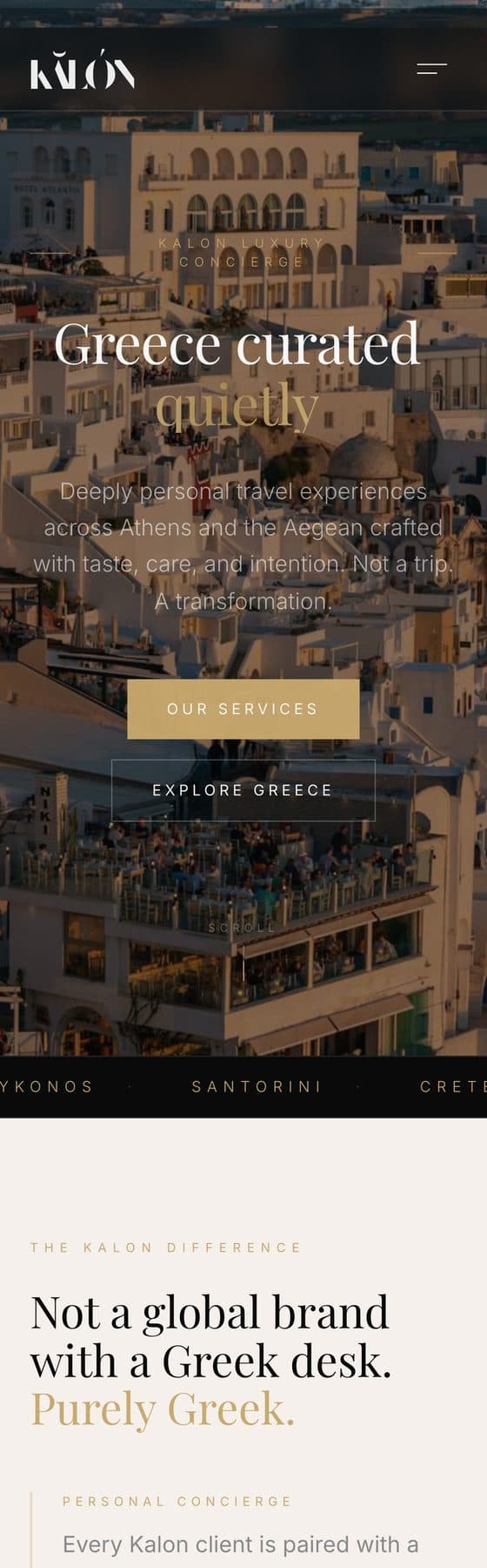Kalon Luxury Concierge — mobile