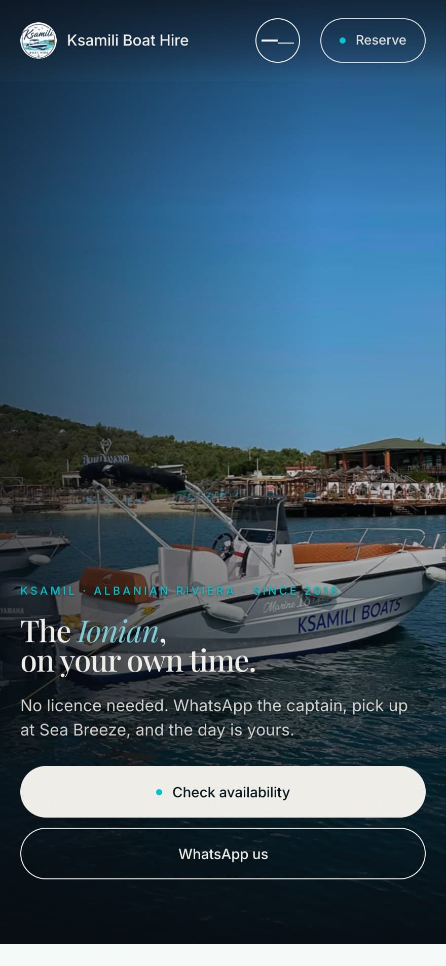 Ksamili Boat Hire, mobile